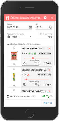 DiaBino add food